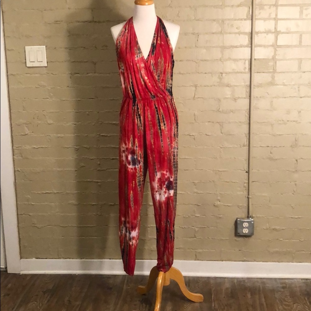 Green Dragon Tie Dye Jumpsuit :M